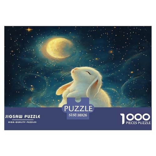 Kaninchen Puzzles 1000-teilige Schwer Puzzle Spielzeug Lernspiel Impossible Herausforderungsspielzeug Für Erwachsene Kinder 38x26cm/1000pcs von JLZBXCUER