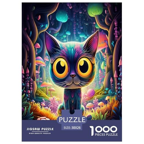 Katze Puzzle 1000 Teile Schwer Puzzle Spielzeug Pädagogisches Spiel Impossible Herausforderungsspielzeug Für Erwachsene Kinder 38x26cm/1000pcs von JLZBXCUER