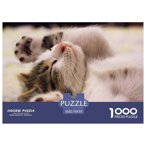 Katze Puzzle 1000-teilige Schwer Puzzle Spielzeug Lernspiel Impossible Herausforderungsspielzeug Für Erwachsene Und Kinder Ab 14 Jahren 70x50cm/1000pcs von JLZBXCUER