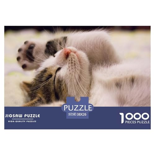Katze Puzzle 1000-teilige Schwer Puzzle Spielzeug Pädagogisches Spiel Impossible Herausforderung Spielzeug Für Erwachsene Und Kinder Ab 14 Jahren 38x26cm/1000pcs von JLZBXCUER