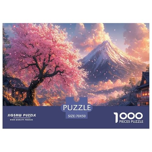 Kirschblüte Puzzle 1000 Teile Schwer Puzzle Spielzeug Pädagogisches Spiel Impossible Herausforderungsspielzeug Für Erwachsene Kinder 70x50cm/1000pcs von JLZBXCUER