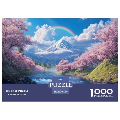 Kirschblüte Puzzle 1000-teilige Schwer Puzzle Spielzeug Lernspiel Impossible Herausforderungsspielzeug Für Erwachsene Kinder 70x50cm/1000pcs von JLZBXCUER