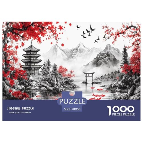 Kirschblüte Puzzles 1000 Teile Schwer Puzzle Spielzeug Lernspiel Impossible Herausforderung Spielzeug Für Erwachsene Kinder 70x50cm/1000pcs von JLZBXCUER