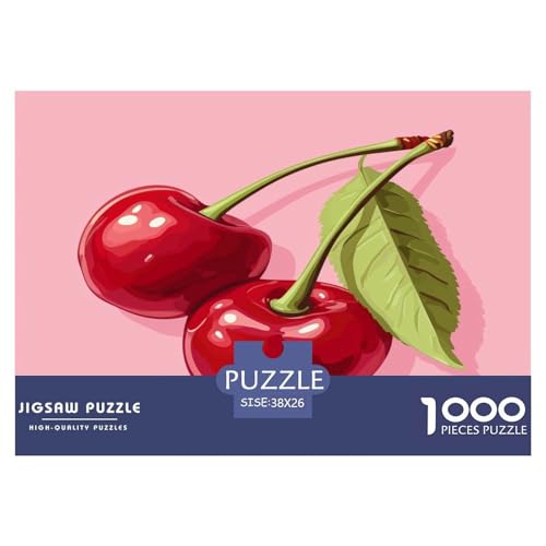 Kirsche Puzzle 1000 Teile Schwer Puzzle Spielzeug Lernspiel Impossible Herausforderungsspielzeug Für Erwachsene Kinder 38x26cm/1000pcs von JLZBXCUER