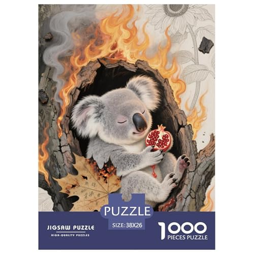 Koala Puzzle 1000-teilige Schwer Puzzle Spielzeug Lernspiel Impossible Herausforderungsspielzeug Für Erwachsene Kinder 38x26cm/1000pcs von JLZBXCUER