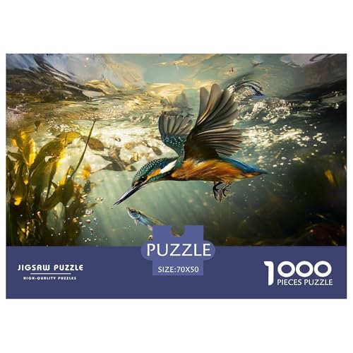 Königfischer Puzzle 1000-teilige Schwer Puzzle Spielzeug Lernspiel Impossible Herausforderungsspielzeug Für Erwachsene Kinder 70x50cm/1000pcs von JLZBXCUER