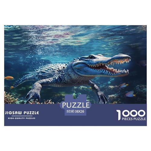 Krokodil Puzzle 1000 Teile Schwer Puzzle Spielzeug Lernspiel Impossible Herausforderung Spielzeug Für Erwachsene Kinder 38x26cm/1000pcs von JLZBXCUER