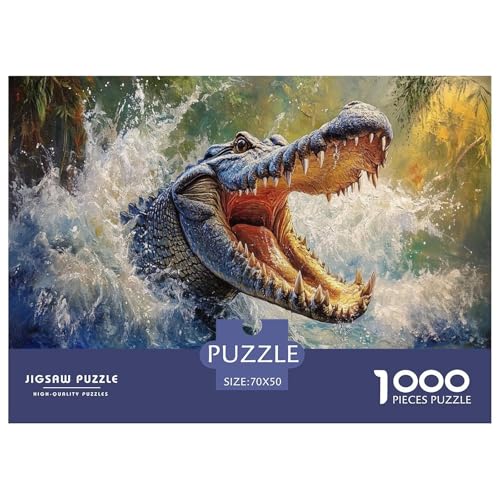 Krokodil Puzzle 1000 Teile Schwer Puzzle Spielzeug Pädagogisches Spiel Impossible Herausforderungsspielzeug Für Erwachsene Kinder 70x50cm/1000pcs Krokodil Puzzle 1000 Teile Schwer Puzzle Spielzeug Pädagogisches Spiel Impossible Herausforderungsspielzeug Für Erwachsene Kinder 70x50cm/1000pcs von JLZBXCUER