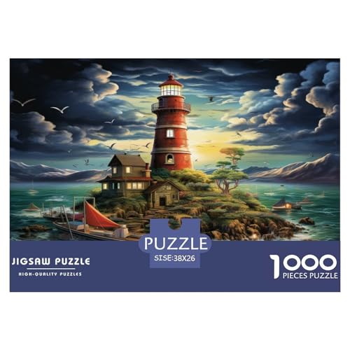 Küstenleuchttürme Puzzles 1000 Teile Schwer Puzzle Spielzeug Lernspiel Impossible Herausforderungsspielzeug Für Erwachsene Kinder 38x26cm/1000pcs von JLZBXCUER