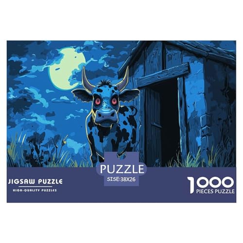 Kuh Puzzle 1000-teilige Schwer Puzzle Spielzeug Pädagogisches Spiel Impossible Herausforderung Spielzeug Für Erwachsene Kinder 38x26cm/1000pcs von JLZBXCUER