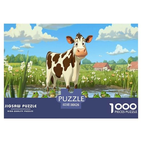 Kuh Puzzles 1000 Teile Schwer Puzzle Spielzeug Lernspiel Impossible Herausforderungsspielzeug Für Erwachsene Kinder 38x26cm/1000pcs von JLZBXCUER