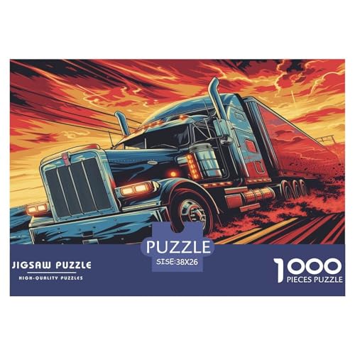 Lastwagen Puzzle 1000-teilige Schwer Puzzle Spielzeug Lernspiel Impossible Herausforderungsspielzeug Für Erwachsene Kinder 38x26cm/1000pcs von JLZBXCUER