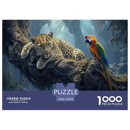 Leopard Puzzle 1000 Teile Schwer Puzzle Spielzeug Lernspiel Impossible Herausforderung Spielzeug Für Erwachsene Und Kinder Ab 12 Jahren 70x50cm/1000pcs von JLZBXCUER