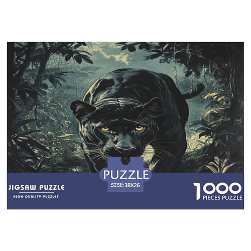 Leopard Puzzles 1000 Teile Schwer Puzzle Spielzeug Lernspiel Impossible Herausforderung Spielzeug Für Erwachsene Kinder 38x26cm/1000pcs von JLZBXCUER
