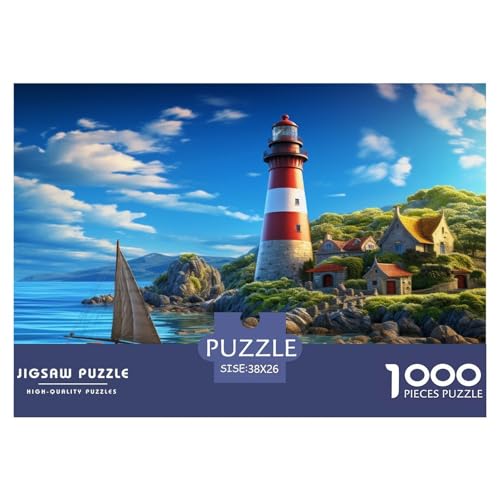 Leuchtturm Puzzle 1000 Teile Schwer Puzzle Spielzeug Lernspiel Impossible Herausforderungsspielzeug Für Erwachsene Und Kinder Ab 14 Jahren 38x26cm/1000pcs von JLZBXCUER