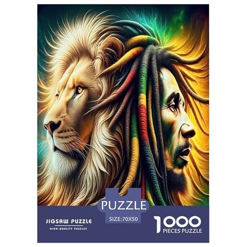 Löwen Puzzle 1000 Teile Schwer Puzzle Spielzeug Lernspiel Impossible Herausforderung Spielzeug Für Erwachsene Kinder 70x50cm/1000pcs von JLZBXCUER