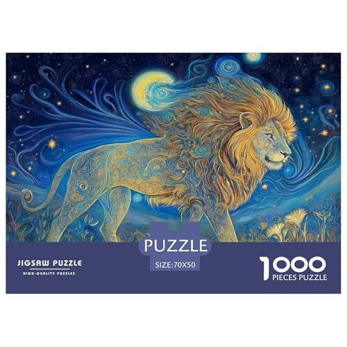 Löwen Puzzle 1000 Teile Schwer Puzzle Spielzeug Lernspiel Impossible Herausforderungsspielzeug Für Erwachsene Kinder 70x50cm/1000pcs von JLZBXCUER