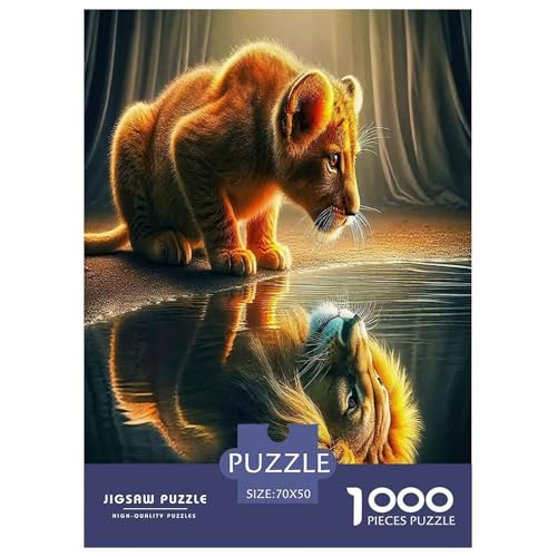 Löwen Puzzle 1000 Teile Schwer Puzzle Spielzeug Lernspiel Impossible Herausforderungsspielzeug Für Erwachsene Kinder 70x50cm/1000pcs von JLZBXCUER