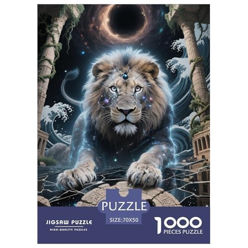 Löwen Puzzle 1000 Teile Schwer Puzzle Spielzeug Lernspiel Impossible Herausforderungsspielzeug Für Erwachsene Und Kinder Ab 12 Jahren 70x50cm/1000pcs von JLZBXCUER