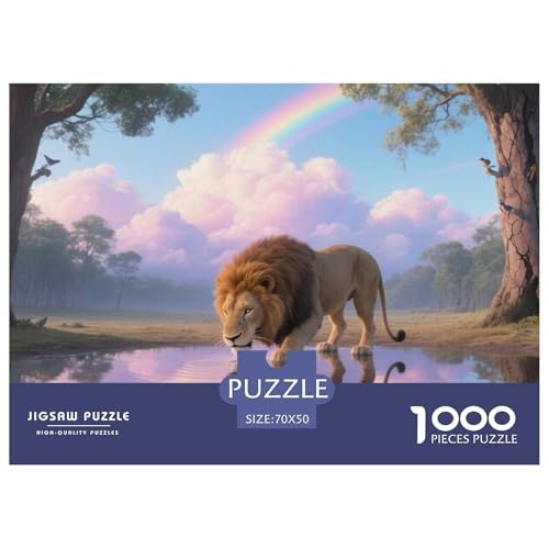 Löwen Puzzle 1000 Teile Schwer Puzzle Spielzeug Lernspiel Impossible Wildtiere Herausforderungsspielzeug Für Erwachsene Kinder 70x50cm/1000pcs von JLZBXCUER