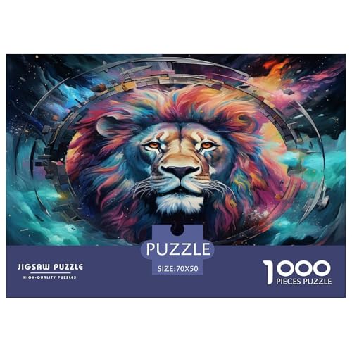 Löwen Puzzle 1000-teilige Schwer Puzzle Spielzeug Lernspiel Impossible Herausforderung Spielzeug Für Erwachsene Kinder 70x50cm/1000pcs von JLZBXCUER
