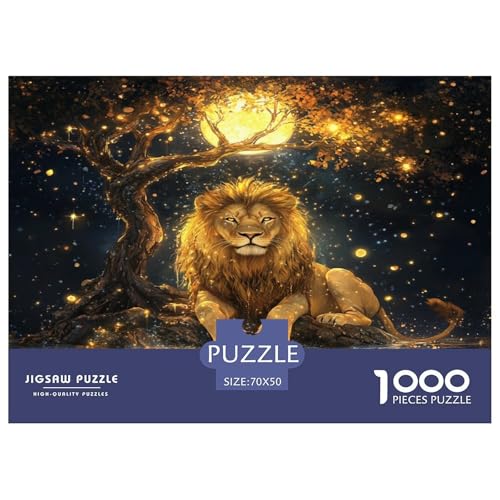 Löwen Puzzle 1000-teilige Schwer Puzzle Spielzeug Lernspiel Impossible Herausforderung Spielzeug Für Erwachsene Kinder 70x50cm/1000pcs von JLZBXCUER