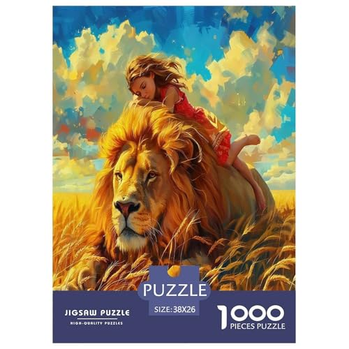 Löwen Puzzle 1000-teilige Schwer Puzzle Spielzeug Pädagogisches Spiel Impossible Herausforderungsspielzeug Für Erwachsene Kinder 38x26cm/1000pcs von JLZBXCUER