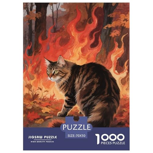 Maine Coon Puzzles 1000-teilige Schwer Puzzle Spielzeug Lernspiel Impossible Herausforderungsspielzeug Für Erwachsene Kinder 70x50cm/1000pcs von JLZBXCUER