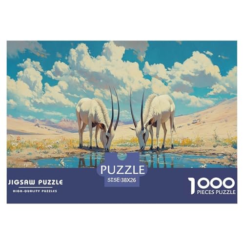 Mongolische Gazelle Puzzles 1000 Teile Schwer Puzzle Spielzeug Lernspiel Impossible Oase Herausforderung Spielzeug Für Erwachsene Und Kinder in Bewährter 38x26cm/1000pcs Mongolische Gazelle Puzzles 1000 Teile Schwer Puzzle Spielzeug Lernspiel Impossible Oase Herausforderung Spielzeug Für Erwachsene Und Kinder in Bewährter 38x26cm/1000pcs von JLZBXCUER