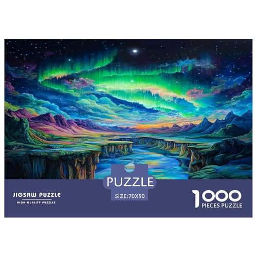 Nordlichter Puzzle 1000-teilige Schwer Puzzle Spielzeug Lernspiel Impossible Herausforderung Spielzeug Für Erwachsene Kinder 70x50cm/1000pcs von JLZBXCUER