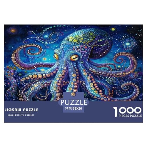 Octopus Puzzle 1000 Teile Schwer Puzzle Spielzeug Lernspiel Impossible Herausforderungsspielzeug Für Erwachsene Kinder 38x26cm/1000pcs von JLZBXCUER