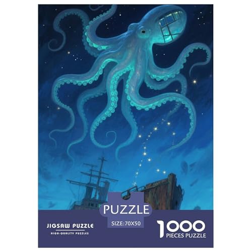 Octopus Puzzle 1000 Teile Schwer Puzzle Spielzeug Lernspiel Impossible Herausforderungsspielzeug Für Erwachsene Kinder 70x50cm/1000pcs von JLZBXCUER