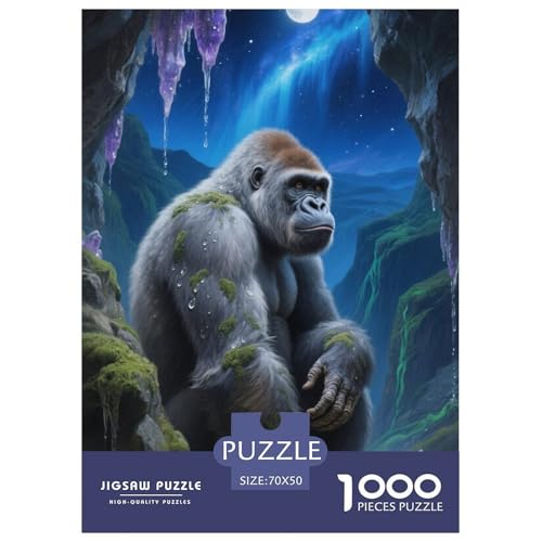 Orangutan Puzzle 1000 Teile Schwer Puzzle Spielzeug Lernspiel Impossible Herausforderungsspielzeug Für Erwachsene Kinder 70x50cm/1000pcs von JLZBXCUER