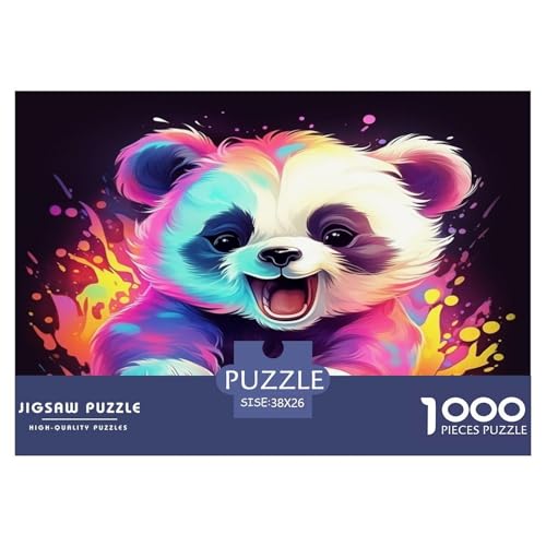 Panda Puzzle 1000-teilige Schwer Puzzle Spielzeug Lernspiel Impossible Herausforderungsspielzeug Für Erwachsene Kinder 38x26cm/1000pcs von JLZBXCUER
