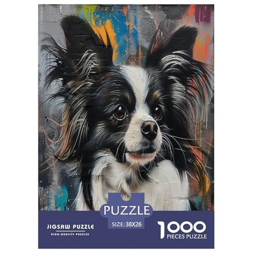 Papillon Hund Puzzles 1000 Teile Schwer Puzzle Spielzeug Pädagogisches Spiel Impossible Herausforderungsspielzeug Für Erwachsene Kinder 38x26cm/1000pcs Papillon Hund Puzzles 1000 Teile Schwer Puzzle Spielzeug Pädagogisches Spiel Impossible Herausforderungsspielzeug Für Erwachsene Kinder 38x26cm/1000pcs von JLZBXCUER