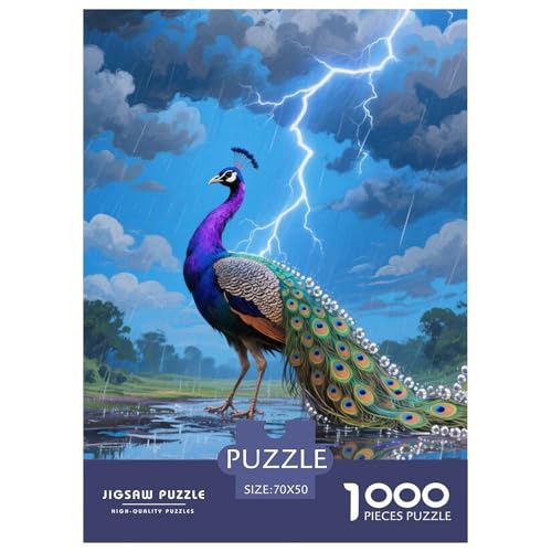 Pfauen Puzzle 1000 Teile Schwer Puzzle Spielzeug Lernspiel Impossible Herausforderung Spielzeug Für Erwachsene Kinder 70x50cm/1000pcs von JLZBXCUER