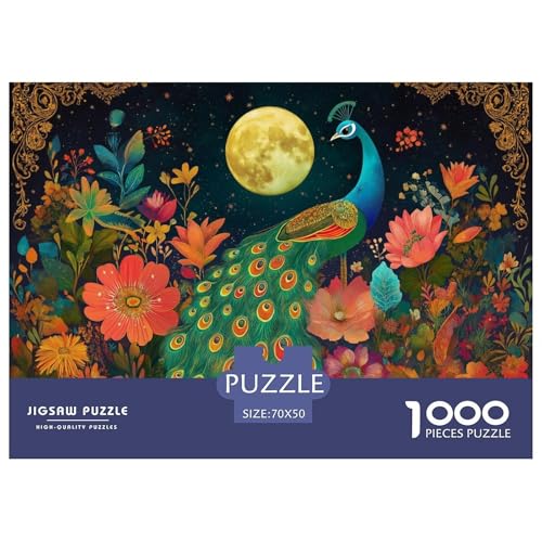 Pfauen Puzzles 1000 Teile Schwer Puzzle Spielzeug Lernspiel Impossible Herausforderung Spielzeug Für Erwachsene Und Kinder Ab 14 Jahren 70x50cm/1000pcs von JLZBXCUER
