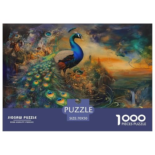 Pfauen Puzzles 1000 Teile Schwer Puzzle Spielzeug Lernspiel Impossible Herausforderungsspielzeug Für Erwachsene Kinder 70x50cm/1000pcs von JLZBXCUER