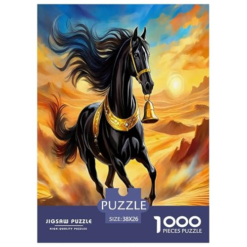 Pferd Puzzle 1000 Teile Schwer Puzzle Spielzeug Lernspiel Impossible Herausforderungsspielzeug Für Erwachsene Kinder 38x26cm/1000pcs von JLZBXCUER