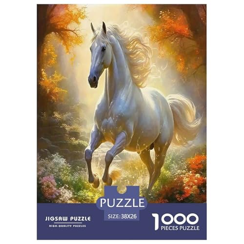 Pferd Puzzle 1000 Teile Schwer Puzzle Spielzeug Lernspiel Impossible Herausforderungsspielzeug Für Erwachsene Kinder 38x26cm/1000pcs von JLZBXCUER