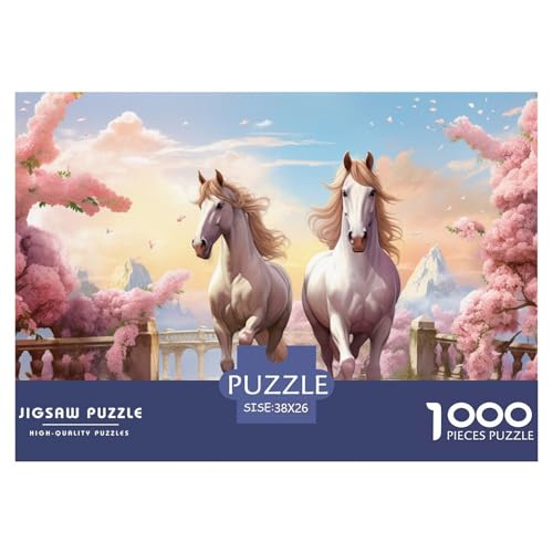 Pferd Puzzle 1000 Teile Schwer Puzzle Spielzeug Pädagogisches Spiel Impossible Herausforderung Spielzeug Für Erwachsene Kinder 38x26cm/1000pcs von JLZBXCUER