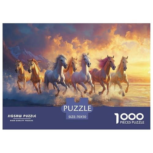 Pferd Puzzle 1000-teilige Schwer Puzzle Spielzeug Lernspiel Impossible Herausforderung Spielzeug Für Erwachsene Und Kinder Ab 12 Jahren 70x50cm/1000pcs von JLZBXCUER