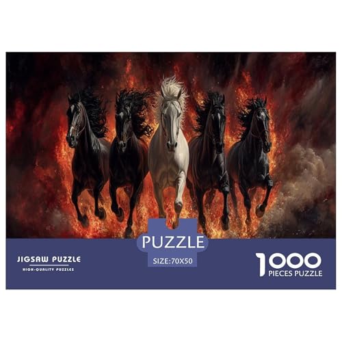 Pferd Puzzle 1000-teilige Schwer Puzzle Spielzeug Lernspiel Impossible Herausforderung Spielzeug Für Erwachsene Und Kinder Ab 14 Jahren 70x50cm/1000pcs von JLZBXCUER