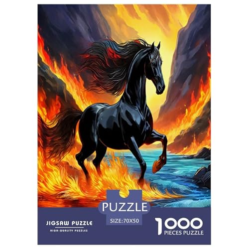 Pferd Puzzles 1000 Teile Schwer Puzzle Spielzeug Lernspiel Impossible Herausforderungsspielzeug Für Erwachsene Kinder 70x50cm/1000pcs von JLZBXCUER