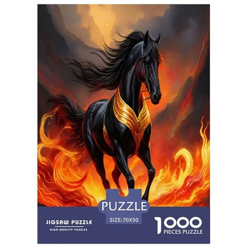 Pferd Puzzles 1000 Teile Schwer Puzzle Spielzeug Lernspiel Impossible Herausforderungsspielzeug Für Erwachsene Kinder 70x50cm/1000pcs von JLZBXCUER