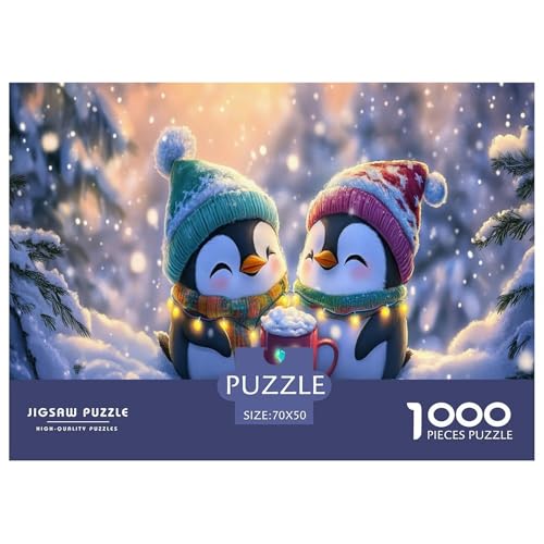 Pinguin Puzzles 1000 Teile Schwer Puzzle Spielzeug Lernspiel Impossible Herausforderungsspielzeug Für Erwachsene Und Kinder in Bewährter 70x50cm/1000pcs von JLZBXCUER