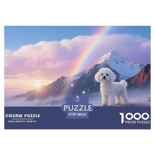 Poodle Puzzle 1000 Teile Schwer Puzzle Spielzeug Lernspiel Impossible Haustier Hund Herausforderung Spielzeug Für Erwachsene Und Kinder in Bewährter 38x26cm/1000pcs von JLZBXCUER