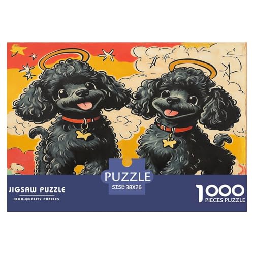 Poodle Puzzles 1000 Teile Schwer Puzzle Spielzeug Lernspiel Impossible Herausforderung Spielzeug Für Erwachsene Kinder 38x26cm/1000pcs von JLZBXCUER