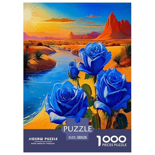 Rose Puzzle 1000-teilige Schwer Puzzle Spielzeug Pädagogisches Spiel Impossible Herausforderungsspielzeug Für Erwachsene Kinder 38x26cm/1000pcs von JLZBXCUER