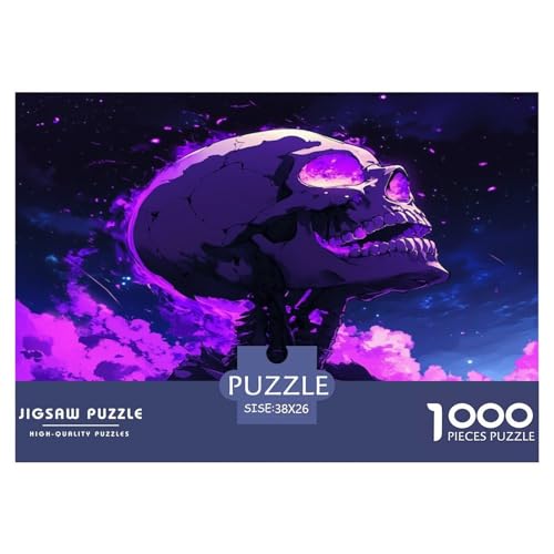 Schädel Puzzle 1000-teilige Schwer Puzzle Spielzeug Lernspiel Impossible Herausforderungsspielzeug Für Erwachsene Kinder 38x26cm/1000pcs von JLZBXCUER